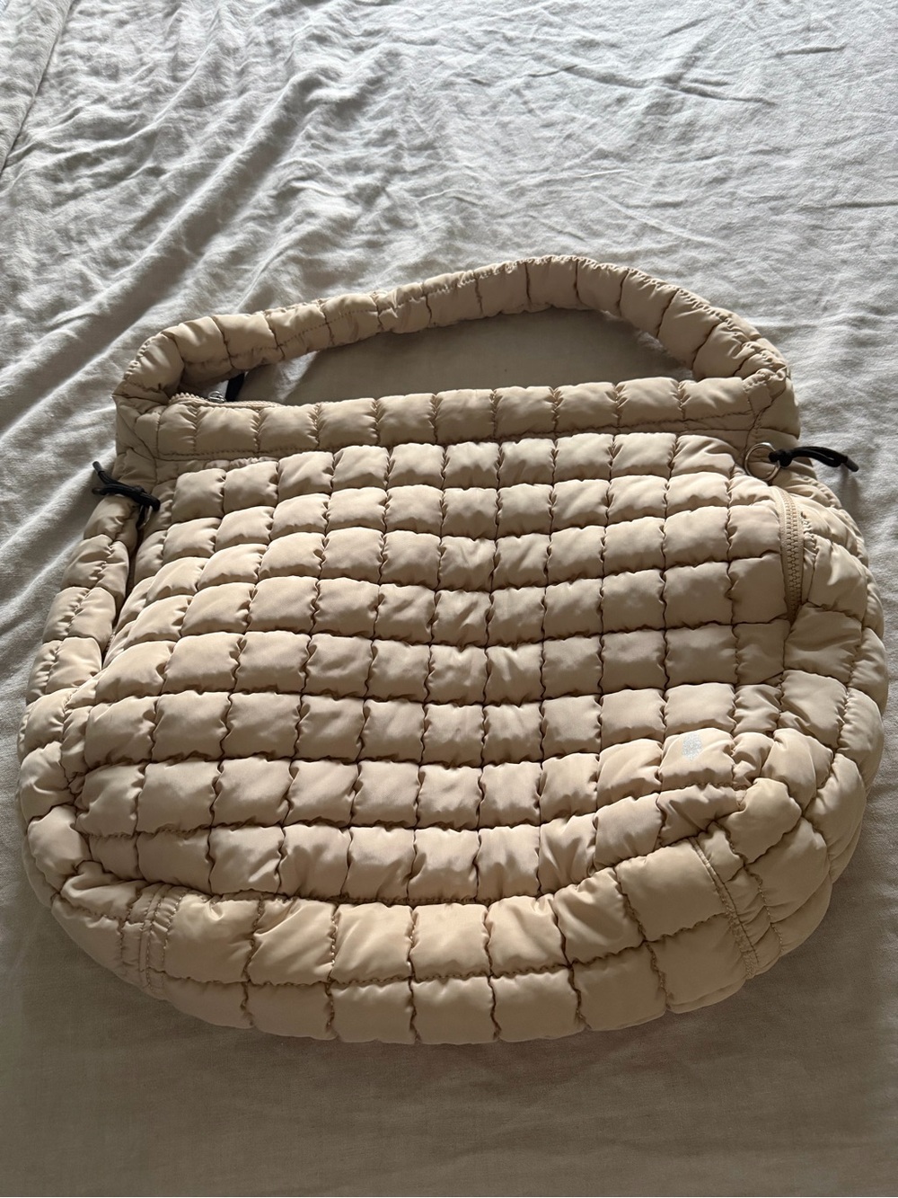 FP Movement by Free People Puffer Shoulder Bag in Light Beige